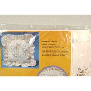Embroidery Kit Cross Stitch Ruffled Pillow Cover The Creative Circle #0469